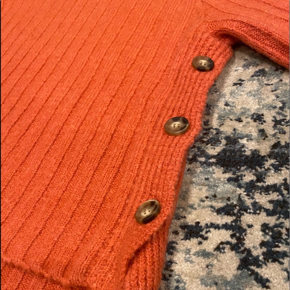 Elodie girl coral/red turtleneck sweater - Picture 2 of 3